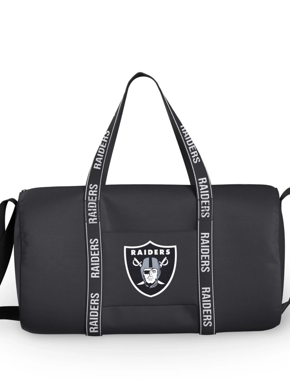 NFL Black Raiders Logo Duffel Bag with Branded Straps